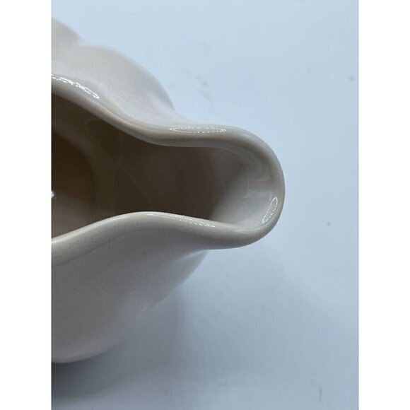 Pier 1 Hand Painted Stoneware Autumn Leaves Ribbed Handled Gravy Boat Creamware - Picture 7 of 9